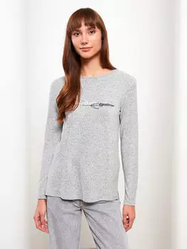 Женская футболка с круглым вырезом и длинным рукавом с принтом LCWAIKIKI Classic