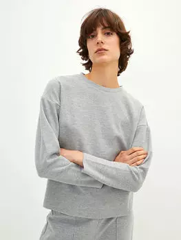 Женская футболка с круглым вырезом и длинным рукавом LCW Vision