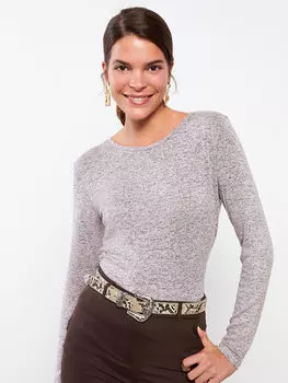 Женская футболка с круглым вырезом и длинным рукавом LC Waikiki Basic