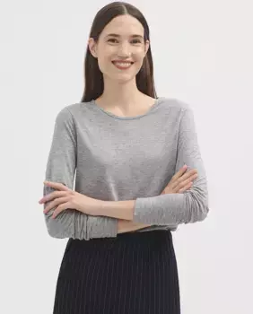 Женская футболка с круглым вырезом и длинным рукавом Nice Things, серый