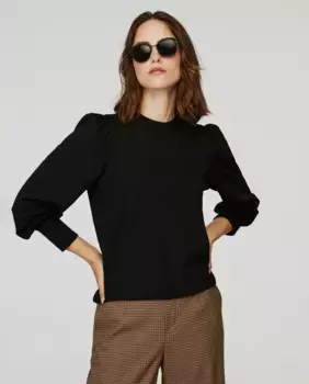 Женская футболка с круглым вырезом и длинными рукавами Object, черный