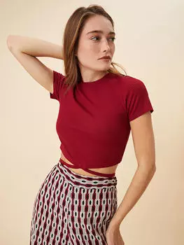 Женская футболка с круглым вырезом и коротким рукавом LCW Casual