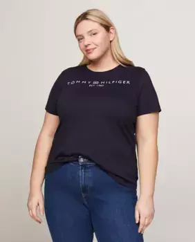 Женская футболка с круглым вырезом и коротким рукавом Tommy Hilfiger Curve, тёмно-синий