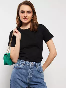 Женская футболка с круглым вырезом и коротким рукавом LCWAIKIKI Classic