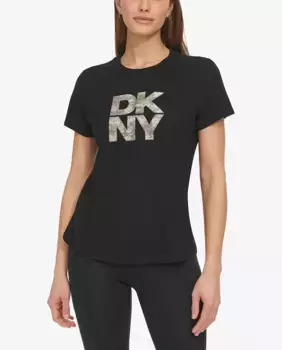 Женская футболка с круглым вырезом и короткими рукавами DKNY, черный