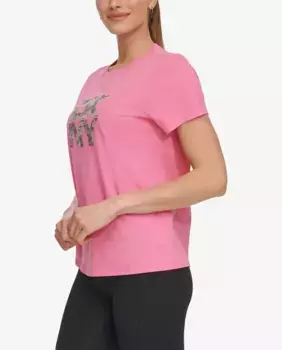 Женская футболка с круглым вырезом и короткими рукавами DKNY, розовый