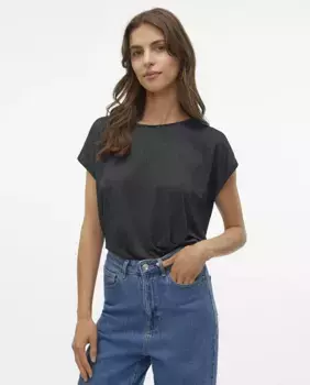 Женская футболка с круглым вырезом и короткими рукавами Vero Moda, черный