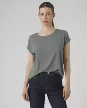 Женская футболка с круглым вырезом и короткими рукавами Vero Moda, цвет Verde Agua