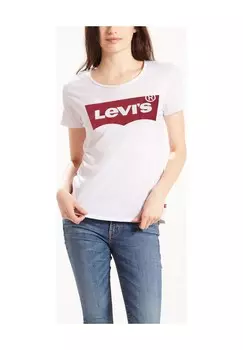 Женская футболка с круглым вырезом и логотипом Levi's, белый