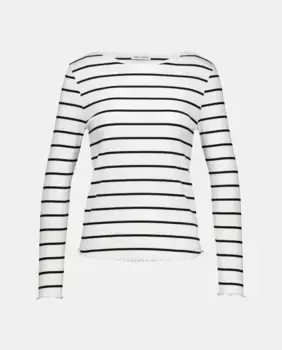 Женская футболка с круглым вырезом и отделкой по низу Easy Wear, белый