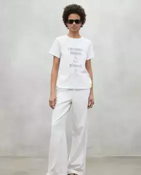 Женская футболка с круглым вырезом и принтом спереди Ecoalf, белый