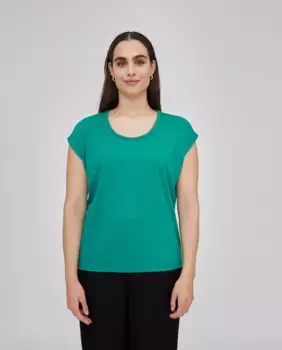 Женская футболка с круглым вырезом и приспущенными рукавами October, зеленый