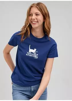 Женская футболка с круглым вырезом M1612202-70722-CREW COLLAR GRAPHICS Mavi