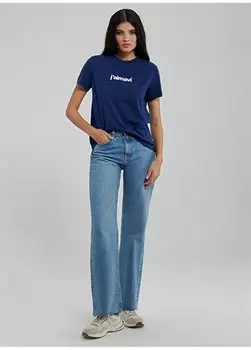 Женская футболка с круглым вырезом M1612242-70722-CREW COLLAR LOGO T Mavi