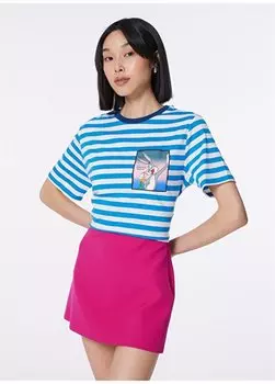Женская футболка с круглым вырезом M1612487-87208-BUGS BUNNY PRINTED T Mavi
