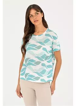 Женская футболка с круглым вырезом мятного цвета PARIM U.S. Polo Assn., мятный