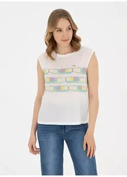 Женская футболка с круглым вырезом мятного цвета PULBE U.S. Polo Assn., мятный