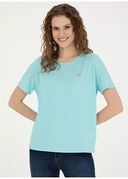 Женская футболка с круглым вырезом мятного цвета PEREN U.S. Polo Assn., мятный