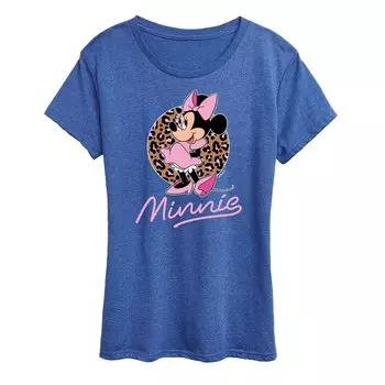 Женская футболка с леопардовым принтом Disney's Minnie Mouse Licensed Character, цвет Royal Blue