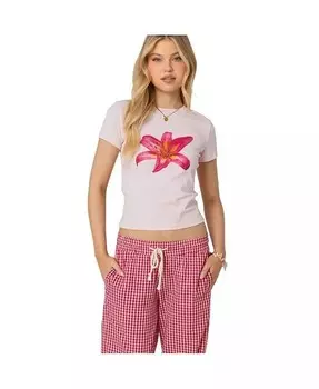 Женская футболка с лилейником Edikted, розовый