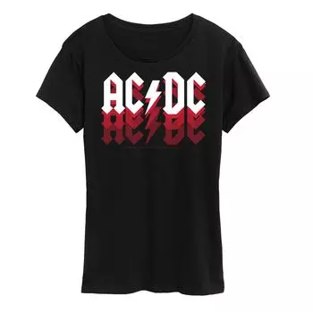 Женская футболка с логотипом ACDC и выцветшим рисунком Licensed Character