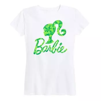 Женская футболка с логотипом Barbie и рисунком трилистника, белый