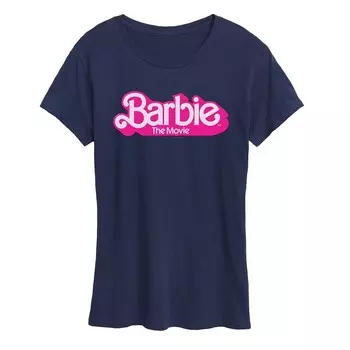 Женская футболка с логотипом Barbie The Movie и графическим рисунком Licensed Character, темно-синий