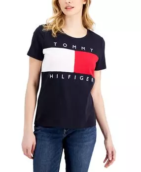 Женская футболка с логотипом big flag Tommy Hilfiger, мульти