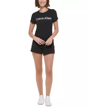 Женская футболка с логотипом Calvin Klein, черный