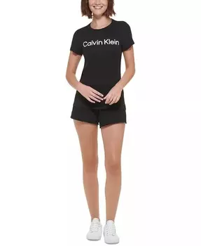 Женская футболка с логотипом Calvin Klein, черный