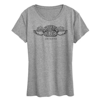 Женская футболка с логотипом Central Perk Friends и графическим рисунком Licensed Character, цвет Heather Gray