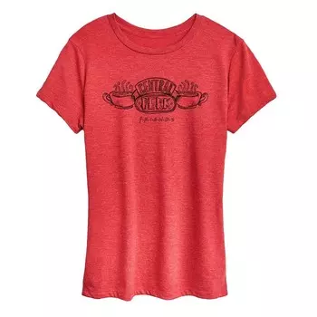 Женская футболка с логотипом Central Perk Friends и графическим рисунком Licensed Character, цвет Heather Red