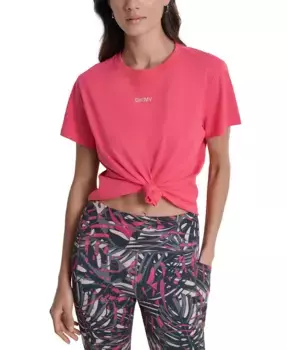 Женская футболка с логотипом и шипами DKNY, розовый