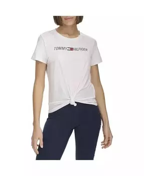 Женская футболка с логотипом и узлом спереди Tommy Hilfiger, белый