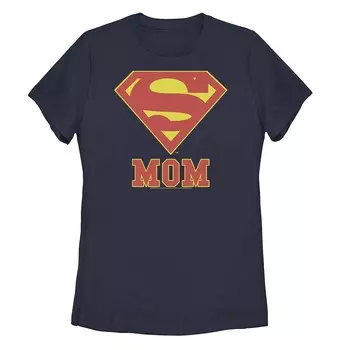 Женская футболка с логотипом на груди DC Comics Super Mom Licensed Character, темно-синий