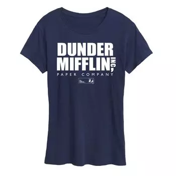 Женская футболка с логотипом The Office Dunder Mifflin Licensed Character, темно-синий