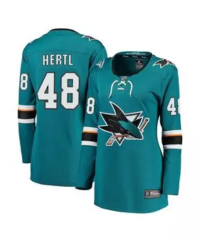 Женская футболка с логотипом Tomas Hertl Teal San Jose Sharks Home Premier Breakaway Player Fanatics