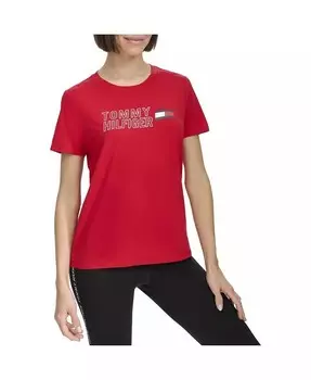 Женская футболка с логотипом Tommy Hilfiger, красный
