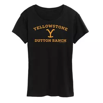 Женская футболка с логотипом Yellowstone Y Dutton Ranch Licensed Character, черный