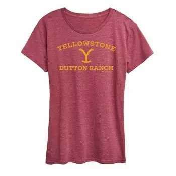 Женская футболка с логотипом Yellowstone Y Dutton Ranch Licensed Character, темно-красный