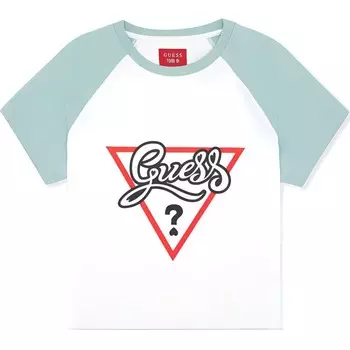 Женская футболка с логотипом YUEQI QI цвета морской соли Guess