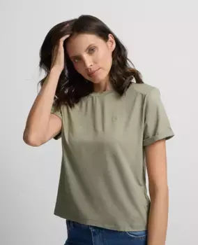 Женская футболка с люрексом и подплечниками Silbon, зеленый