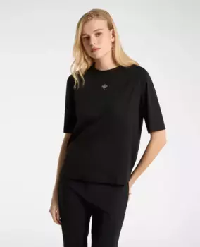 Женская футболка с маленькими стразами стрекозы Elena Mir, чёрный