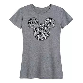 Женская футболка с метаграфическим рисунком Disney's Mickey Mouse, цвет Heather Gray