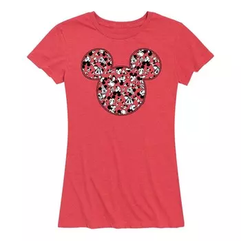 Женская футболка с метаграфическим рисунком Disney's Mickey Mouse, цвет Heather Red