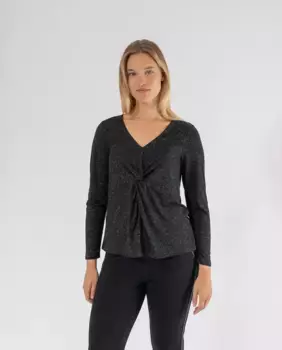 Женская футболка с металлизированным узлом October, черный