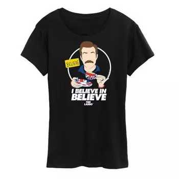 Женская футболка с надписью «I believe» от Ted Lasso Licensed Character, черный