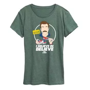 Женская футболка с надписью «I believe» от Ted Lasso Licensed Character, зеленый