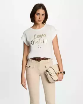 Женская футболка с надписью спереди Morgan, белый