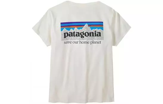 Женская футболка с органическим принтом и рукавами Patagonia, Ink Black